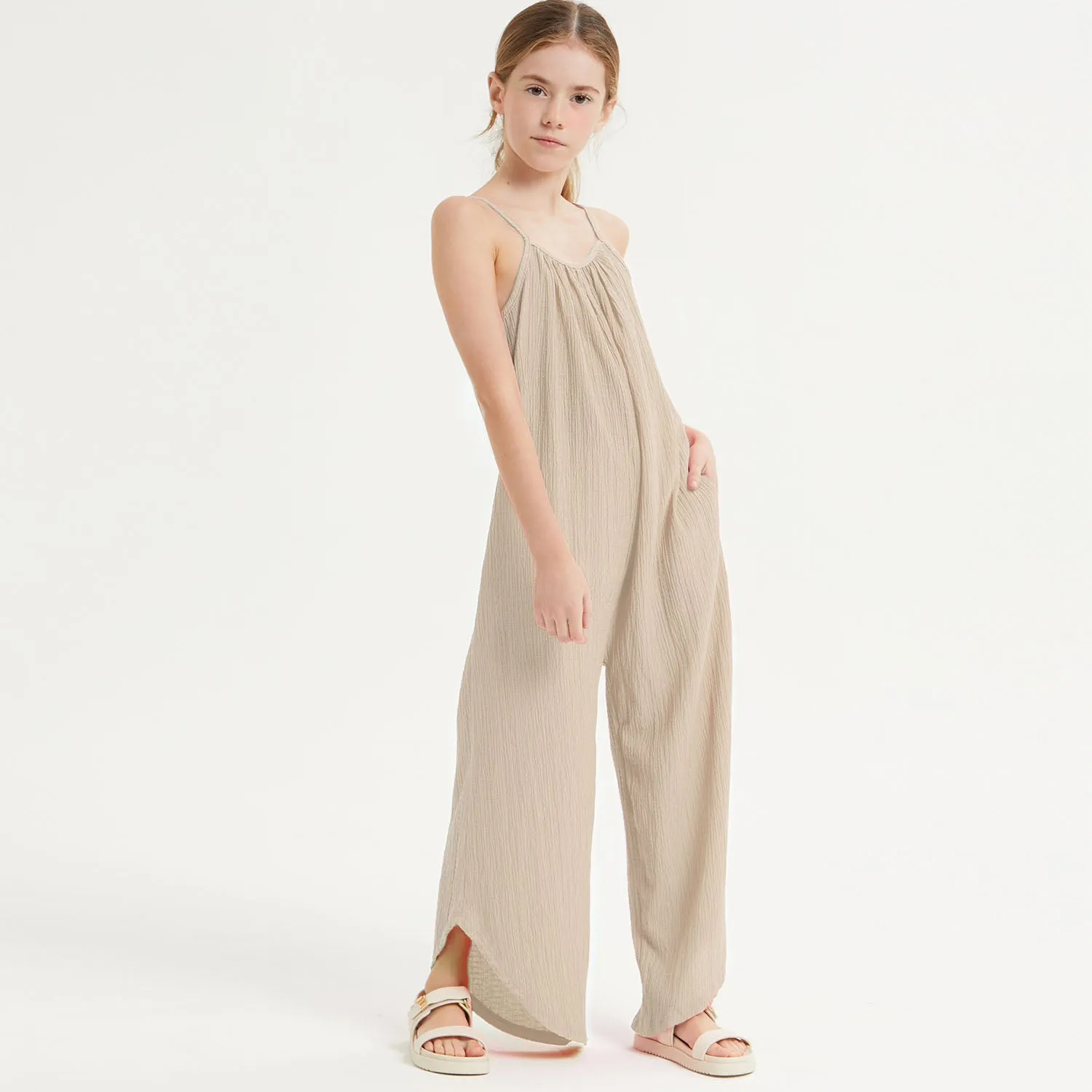 Crinkle Texture Jumpsuit