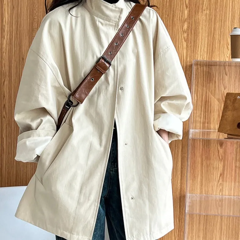 Cstand Collar Japanese Style Oversize Coat