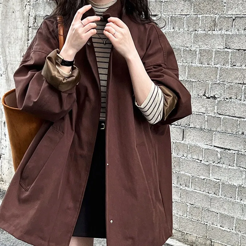 Cstand Collar Japanese Style Oversize Coat