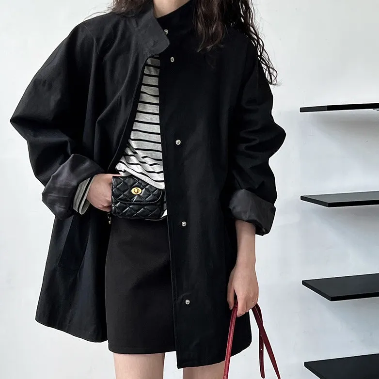 Cstand Collar Japanese Style Oversize Coat