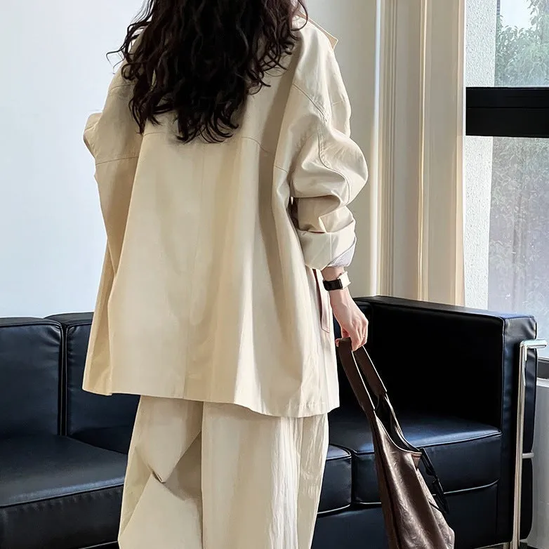 Cstand Collar Japanese Style Oversize Coat