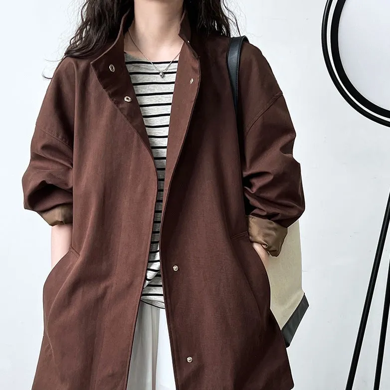 Cstand Collar Japanese Style Oversize Coat