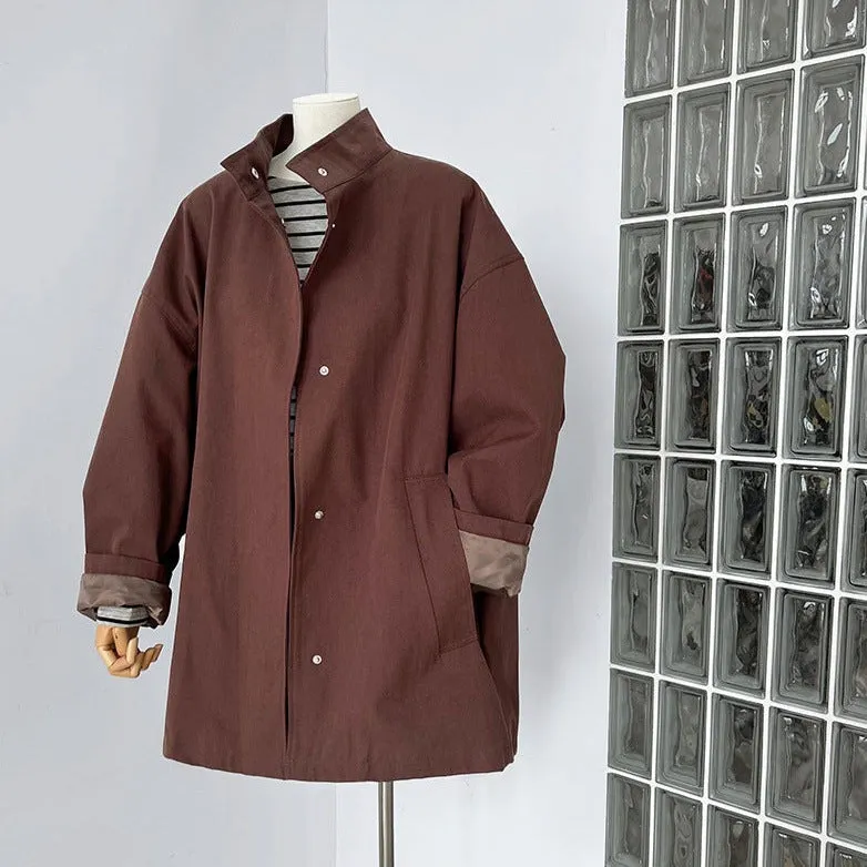 Cstand Collar Japanese Style Oversize Coat