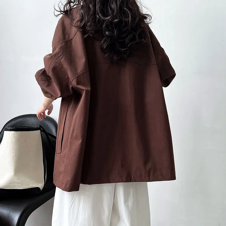 Cstand Collar Japanese Style Oversize Coat