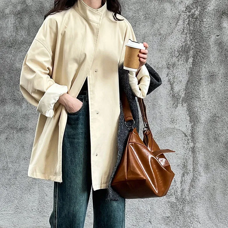 Cstand Collar Japanese Style Oversize Coat