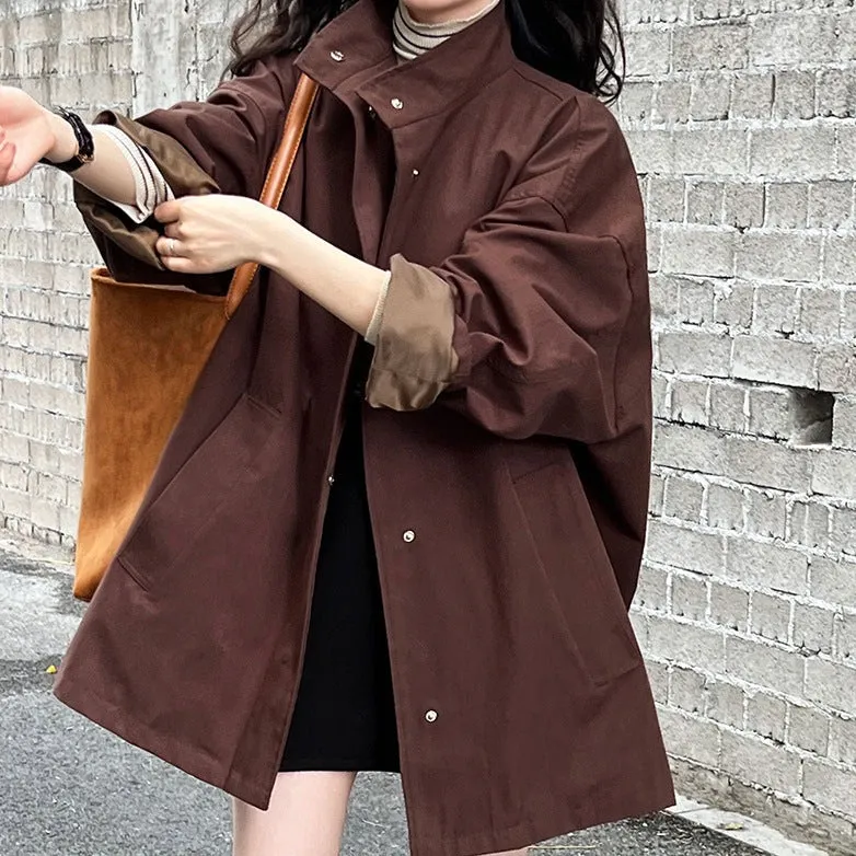 Cstand Collar Japanese Style Oversize Coat