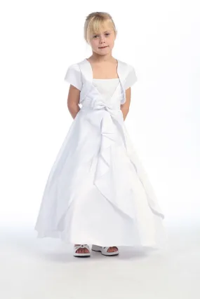 D20108 Satin Front Bow Detail Dress (3 Diff. Colors)