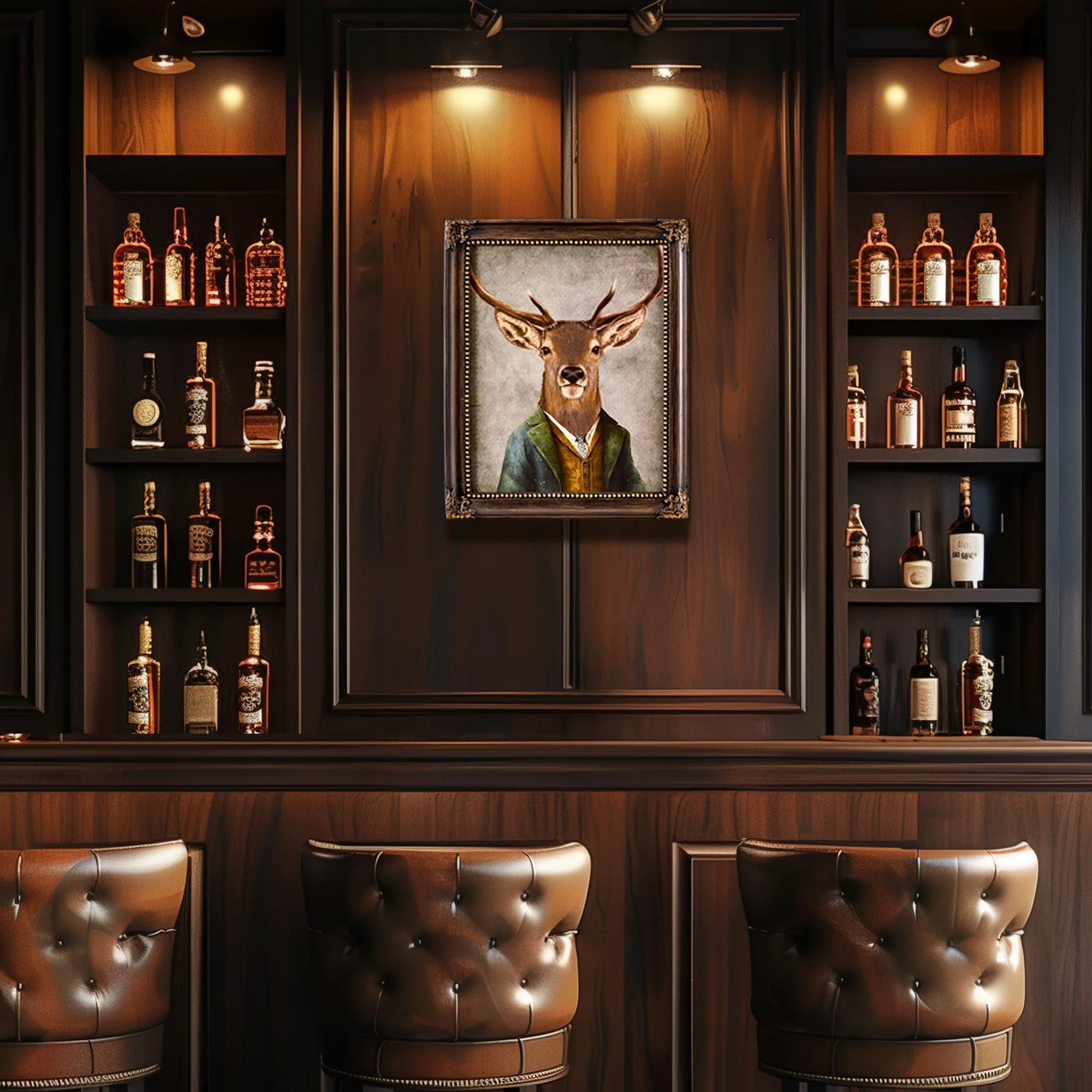 Deer John Ornate Framed Bar Wall Decor