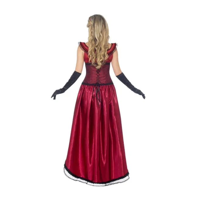 Deluxe Western Authentic Brothel Babe Burgundy Costume