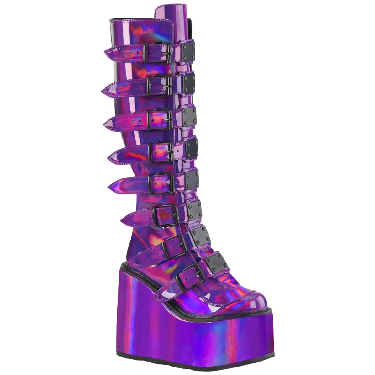 DemoniaCult SWING 815 Purple Holographic Boots