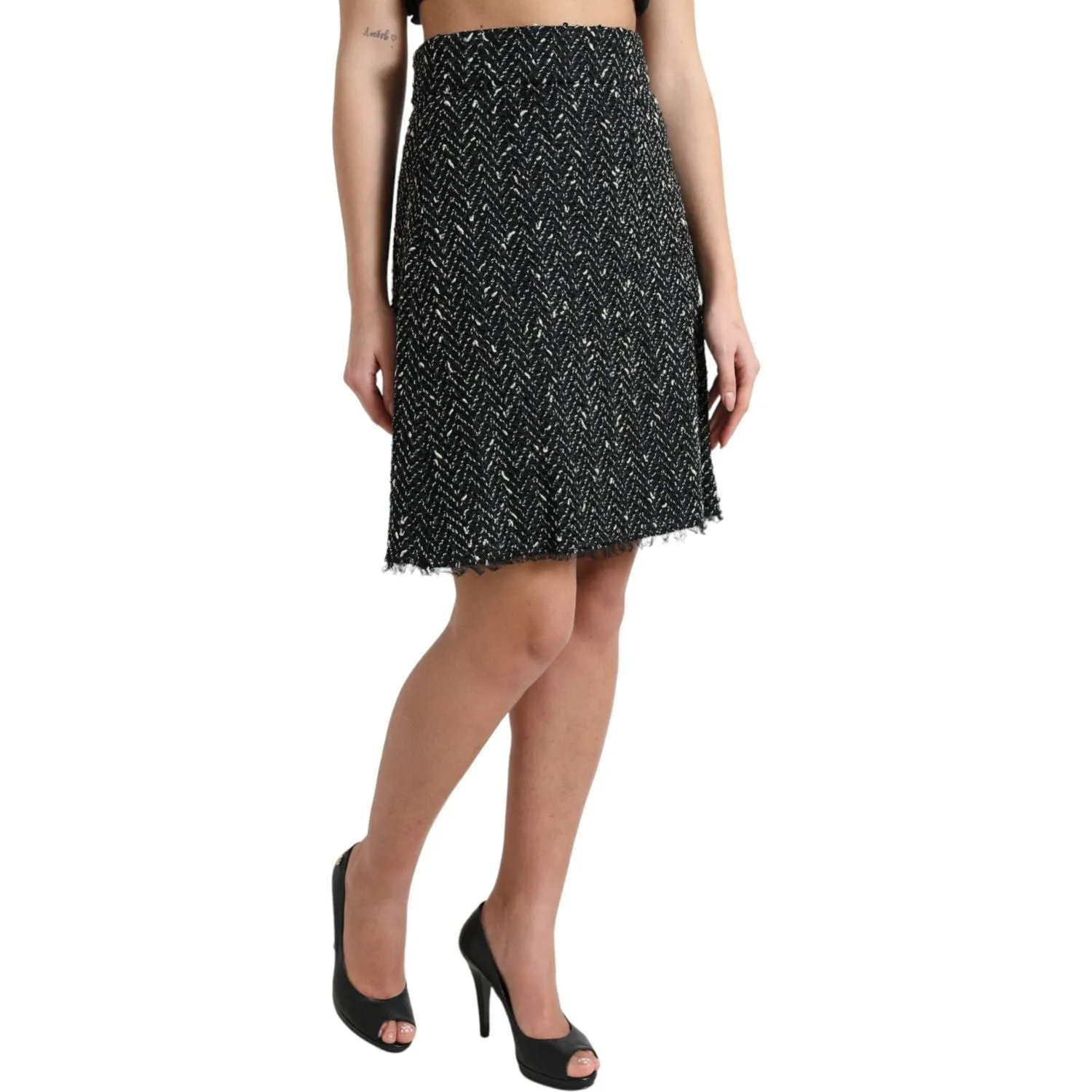 Dolce & Gabbana Elegant Tweed High-Waist Mini Skirt