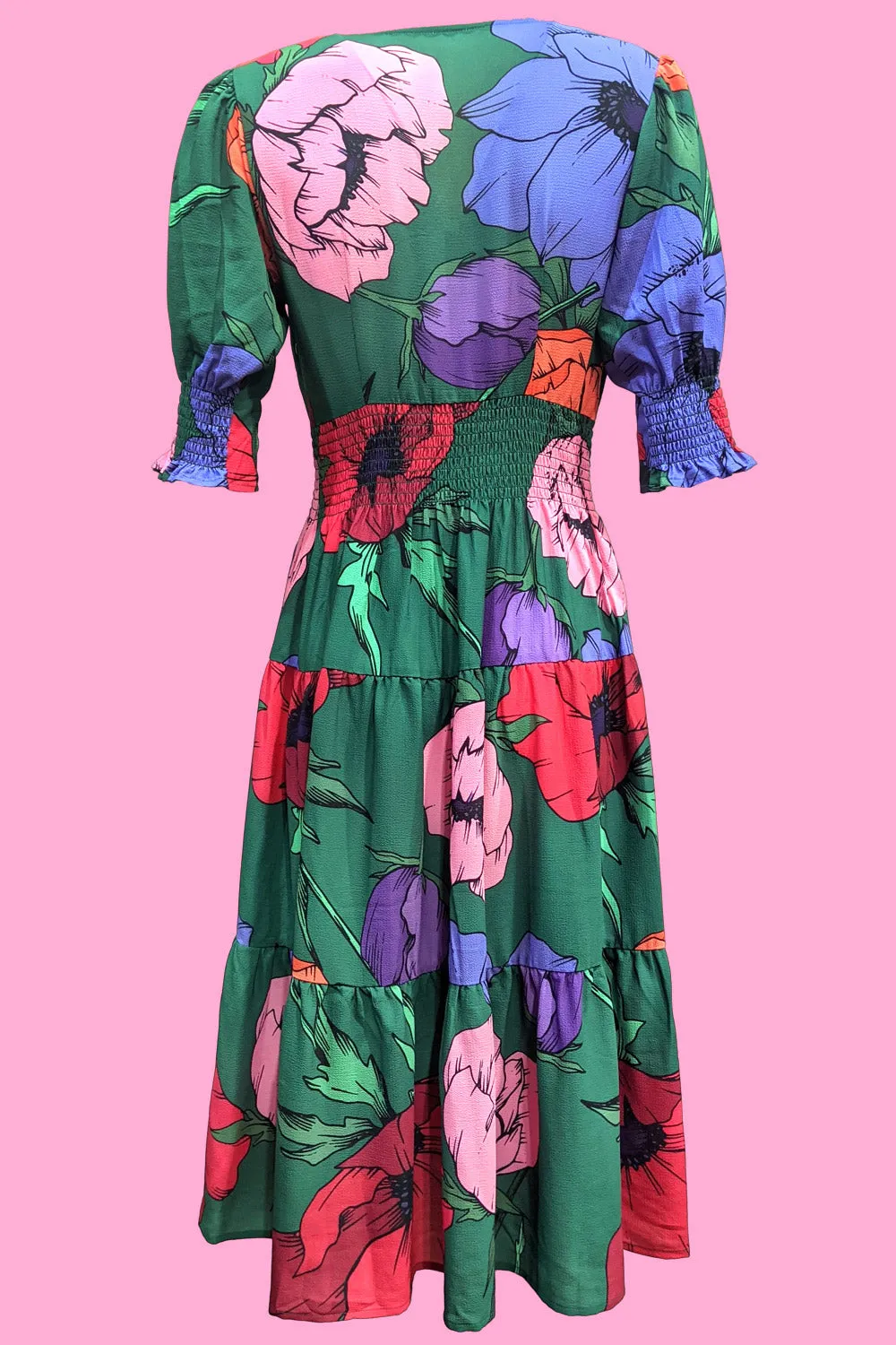 Dolly Dress - Green Poppies | SALE