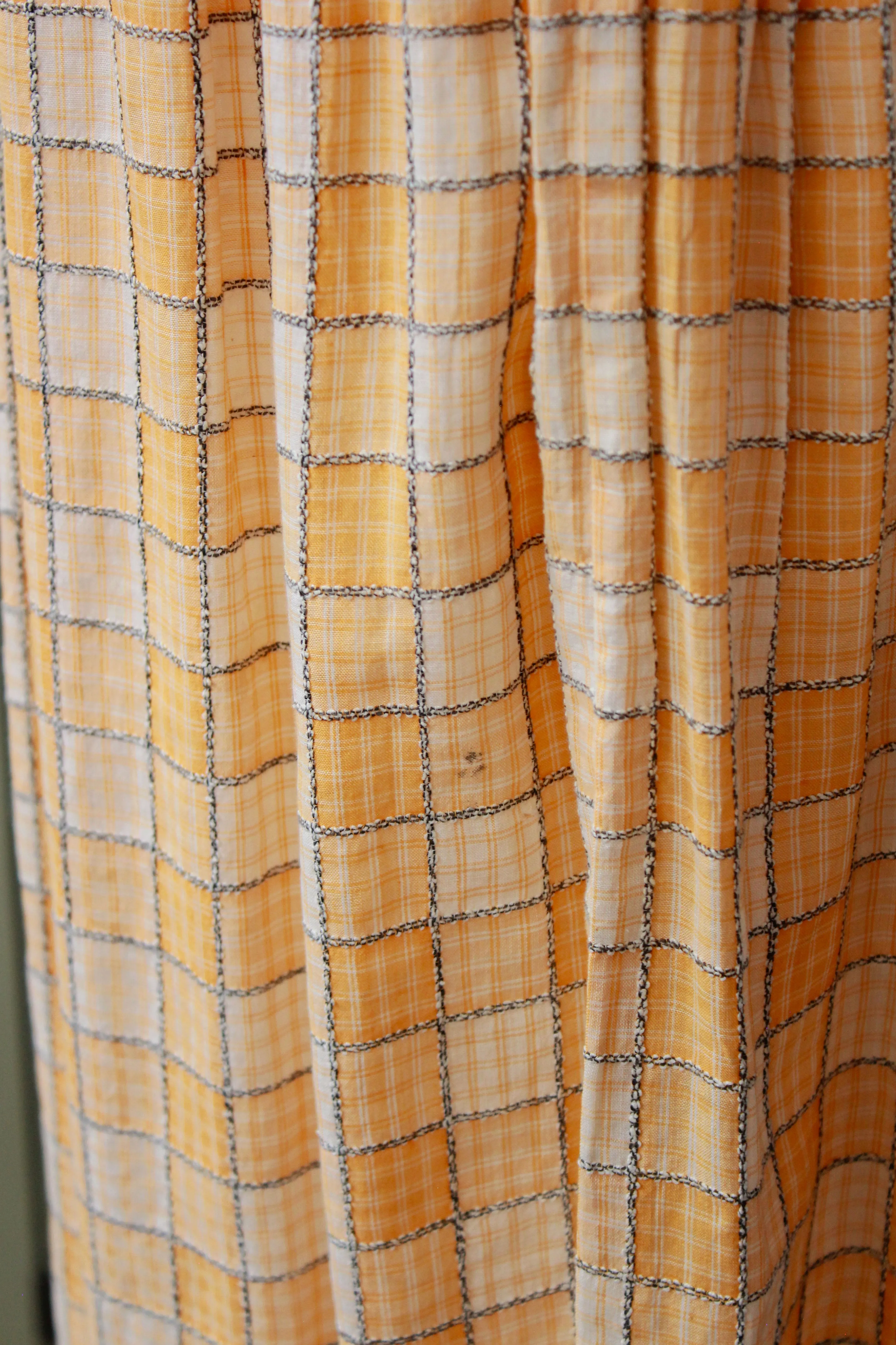 Early 1920s Peach Checkered Dress