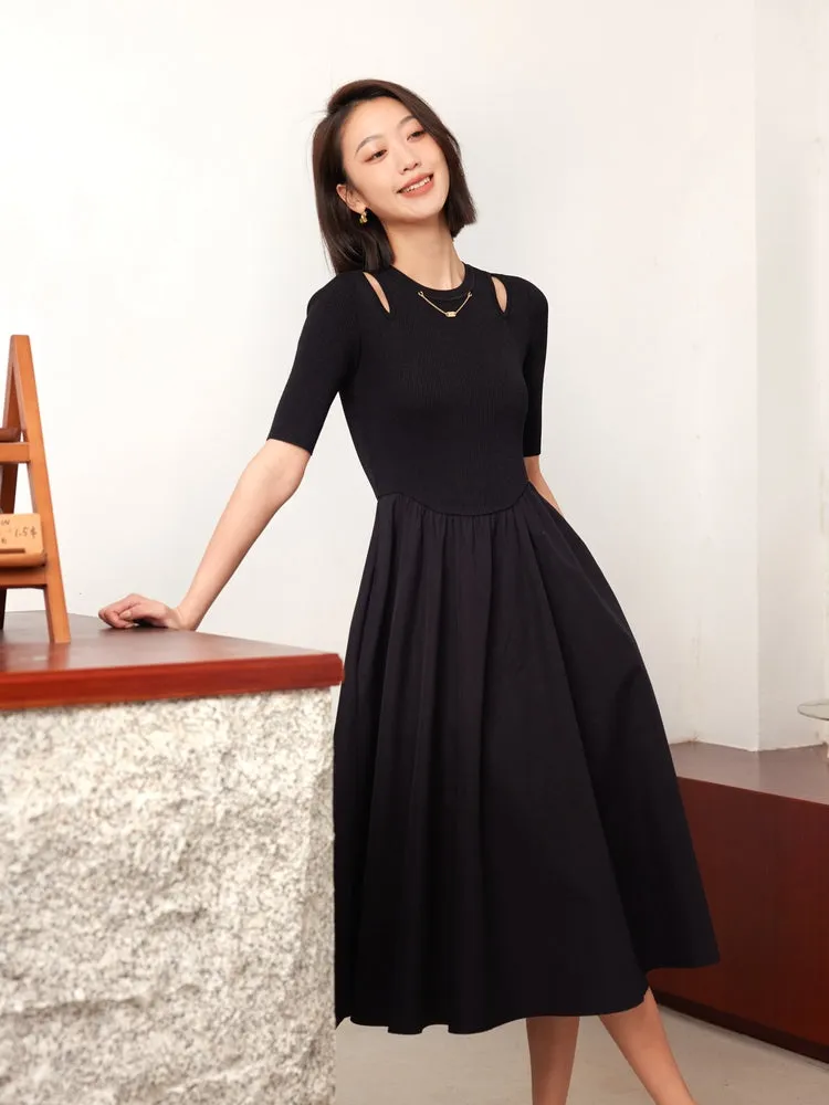 EP YAYING Knitted Panel Dress