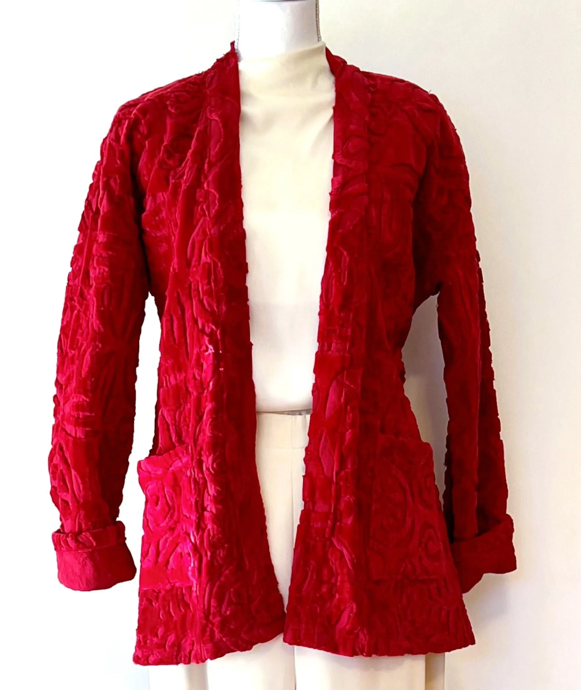 Exceptional Handmade Suzani Cotton Velour Jacket Is Timeless. Available in 4 Colors