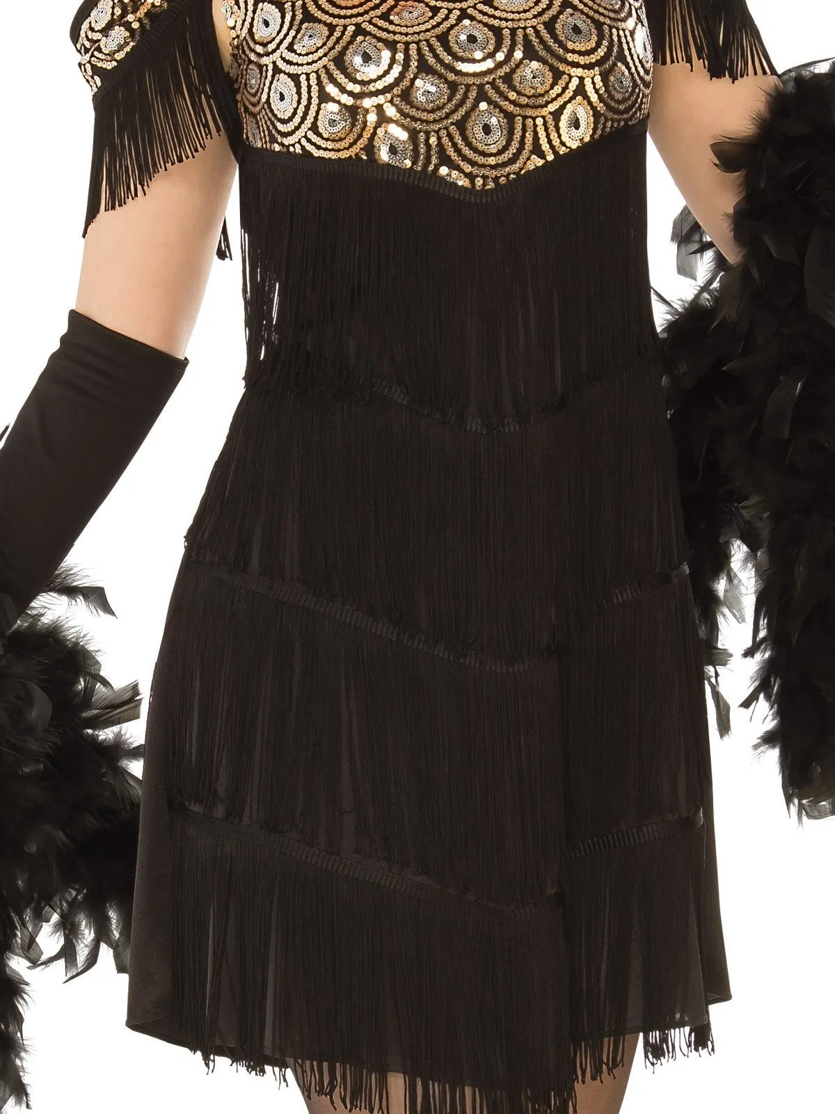 Fabulous Flapper Black & Gold Costume for Adults