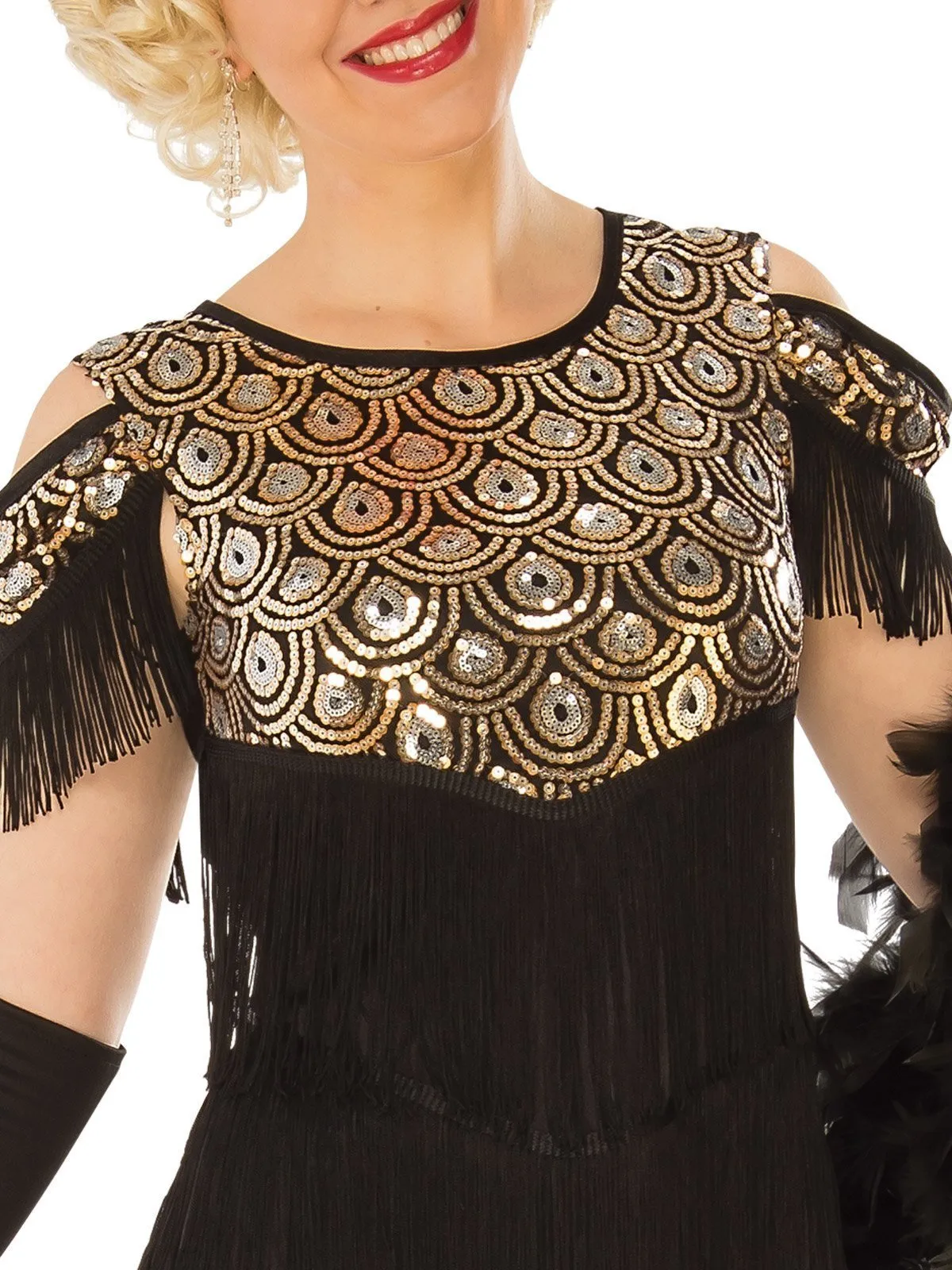 Fabulous Flapper Black & Gold Costume for Adults