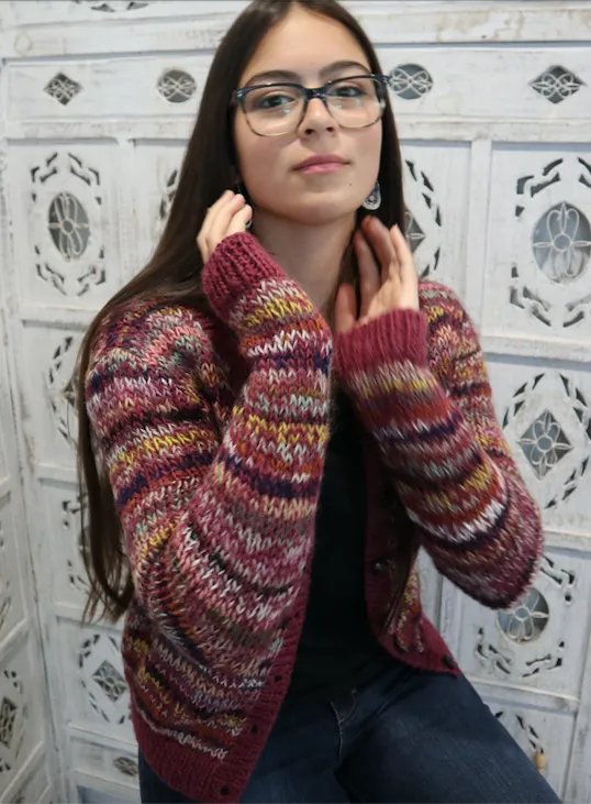 Fair Trade Ethical Woollen Multi Coloured Cardigan