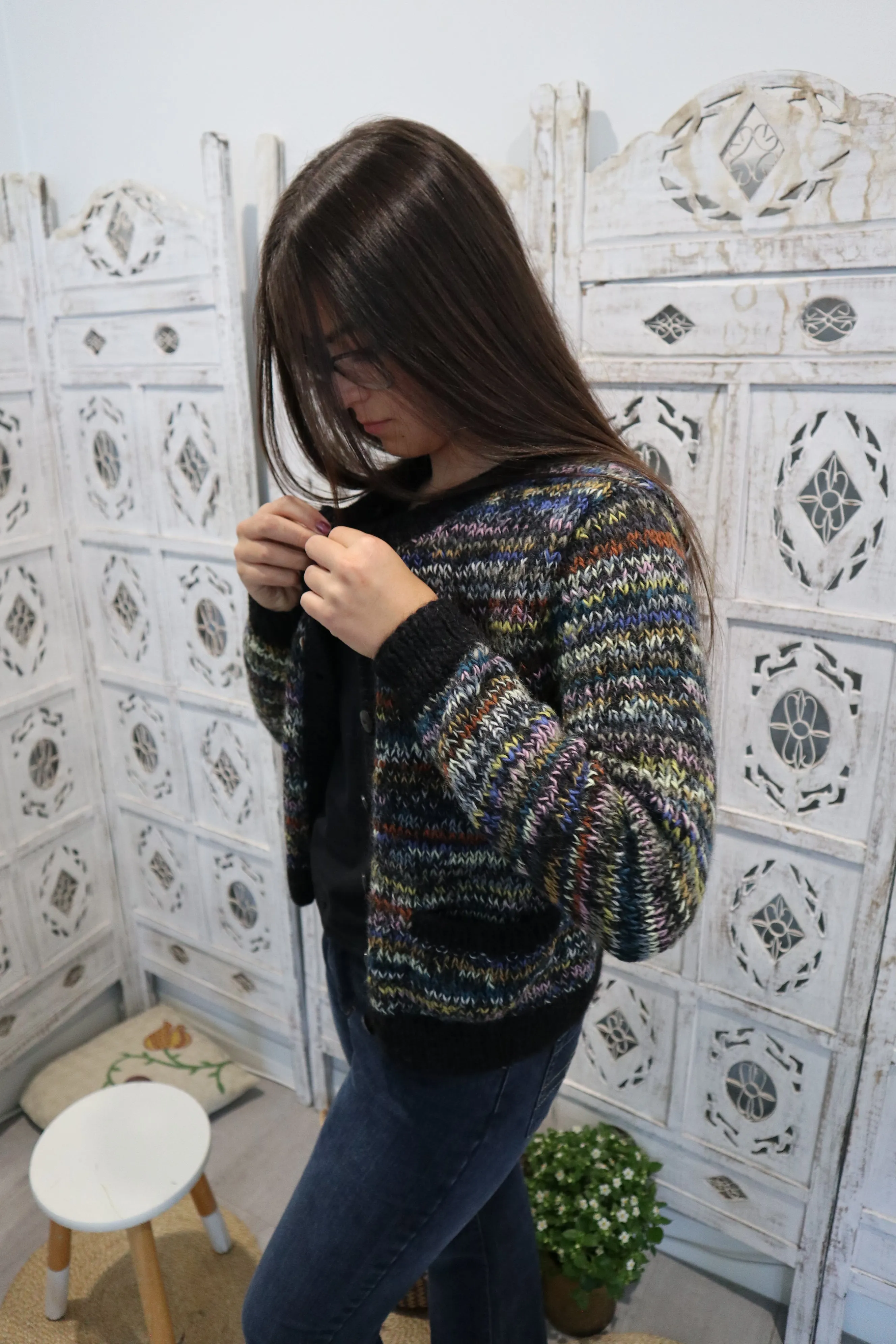 Fair Trade Ethical Woollen Multi Coloured Cardigan