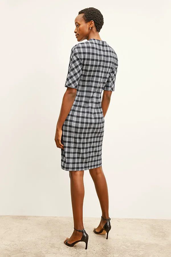 Farnoosh Dress - Knit Suiting :: Checkmate