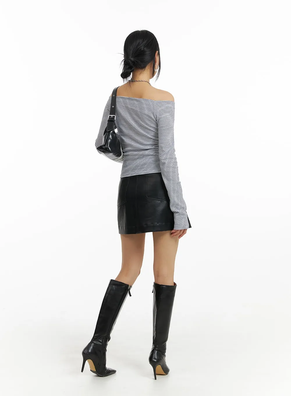 Faux Leather Mini Skirt IM414