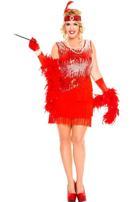 Fearless Flapper Gatsby Flapper Red Plus Size Womens Costume