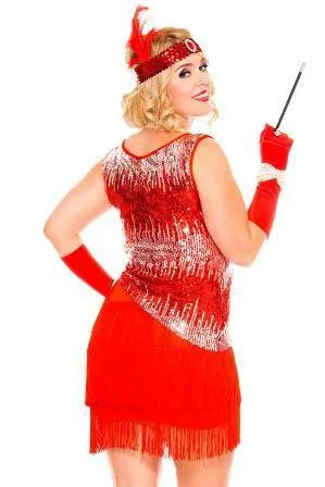 Fearless Flapper Gatsby Flapper Red Plus Size Womens Costume