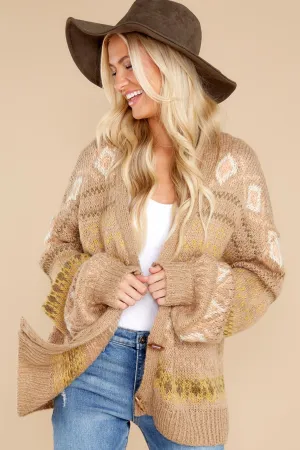 Fireside Memories Mocha Multi Print Cardigan