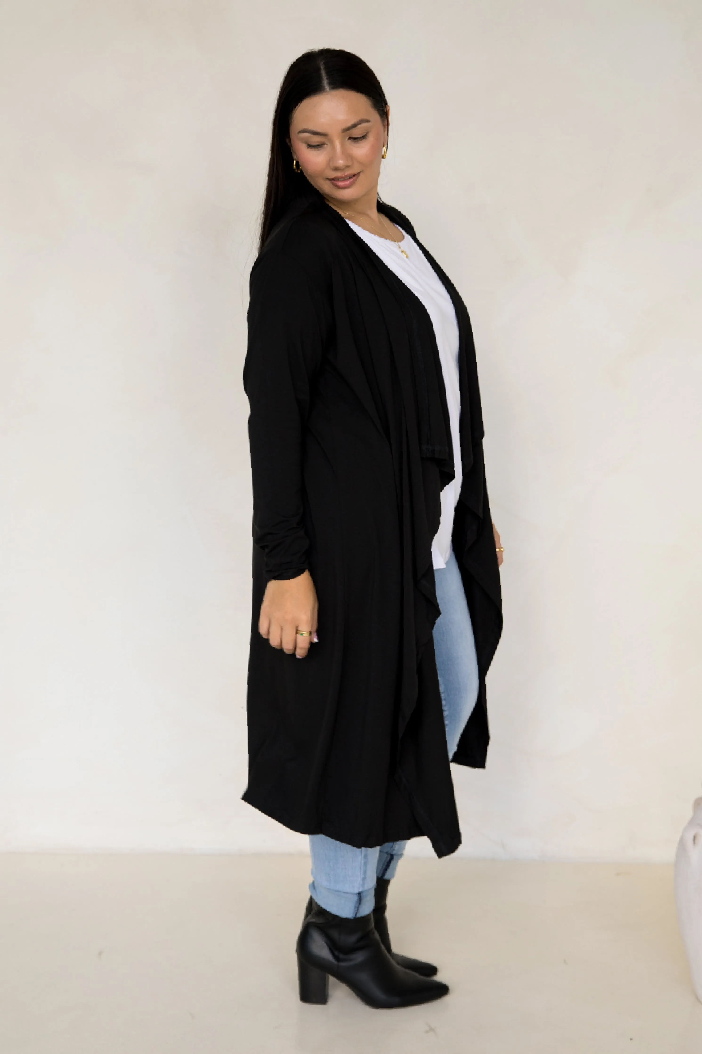 Flyaway Bamboo Cardigan | Black