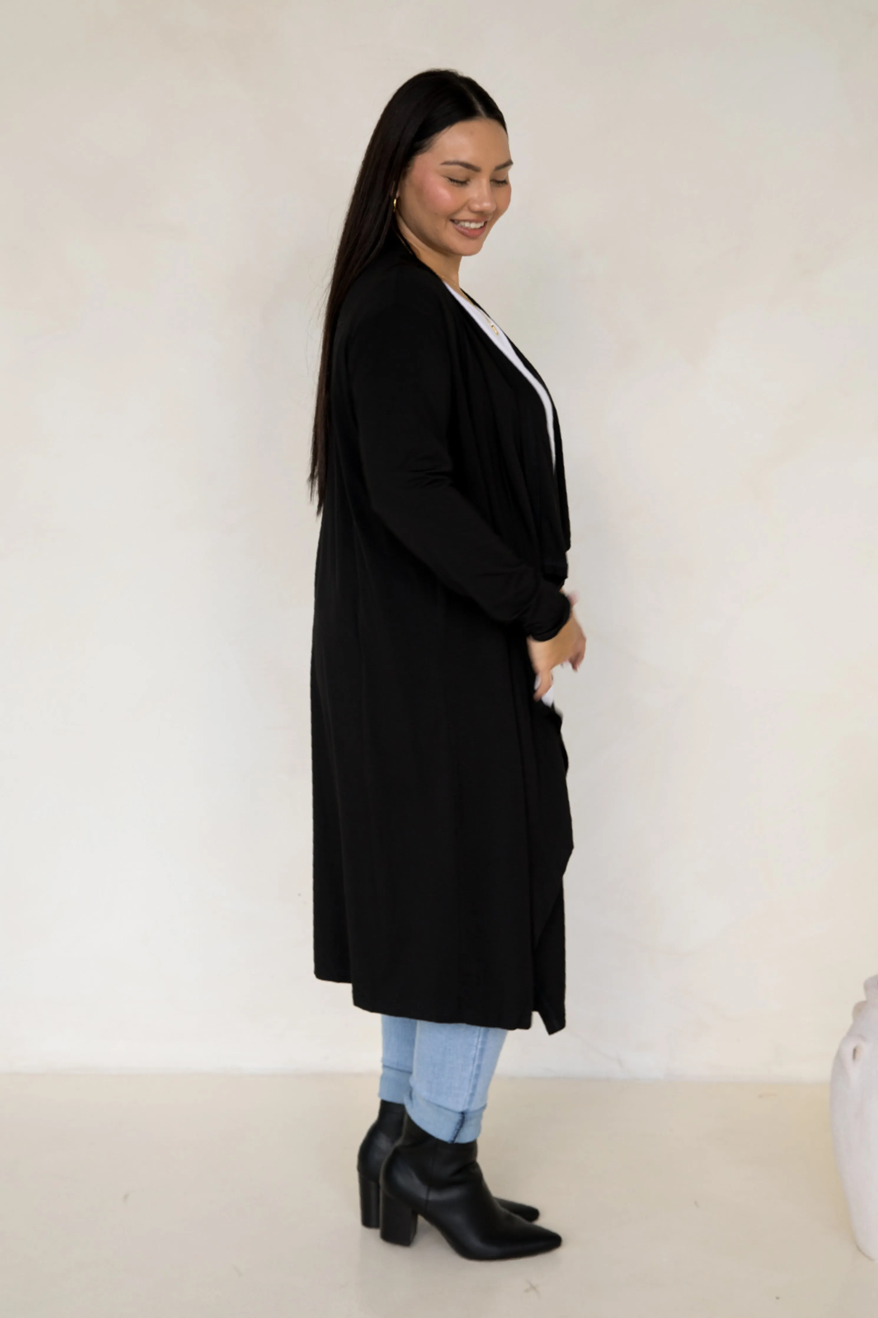 Flyaway Bamboo Cardigan | Black