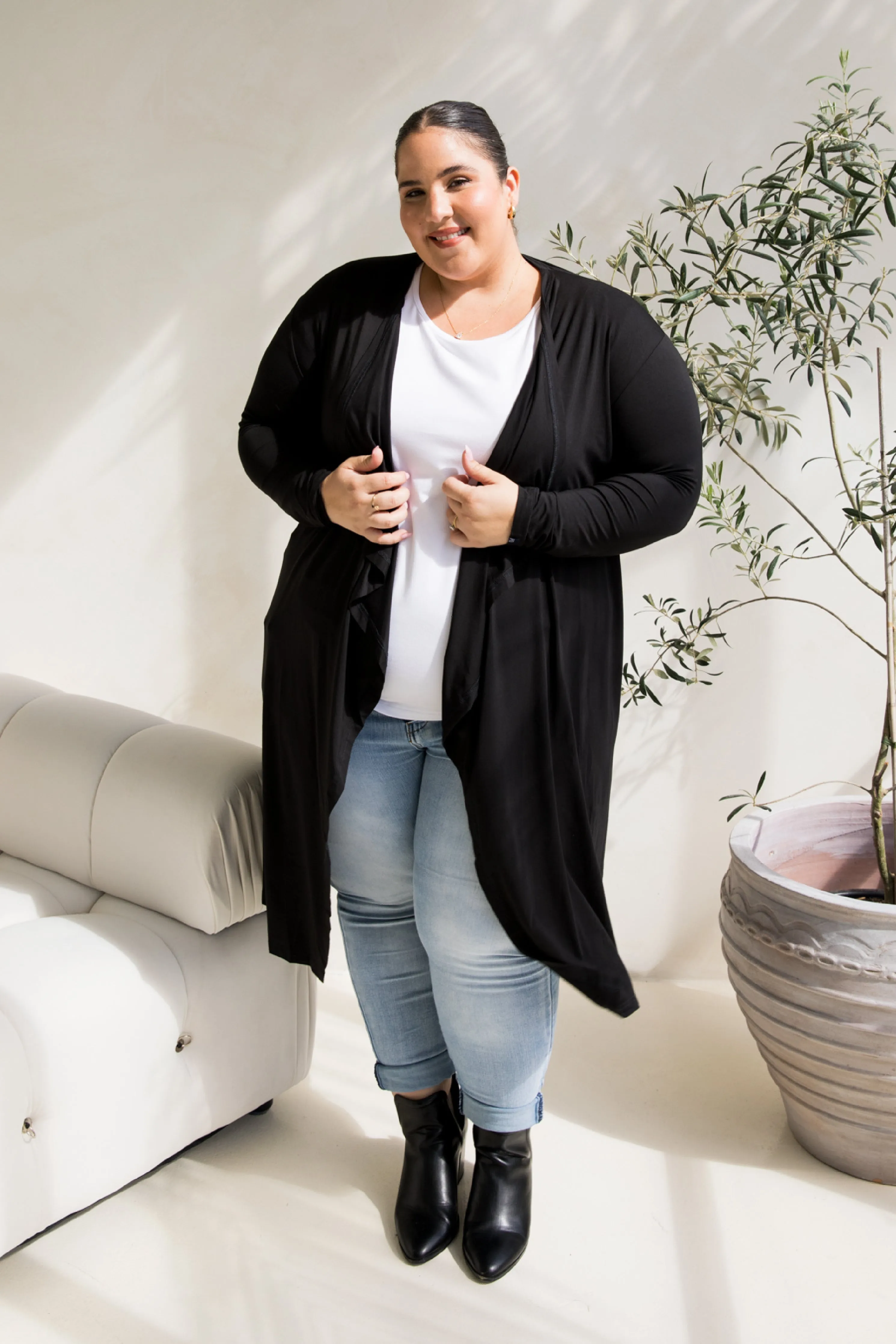 Flyaway Bamboo Cardigan | Black