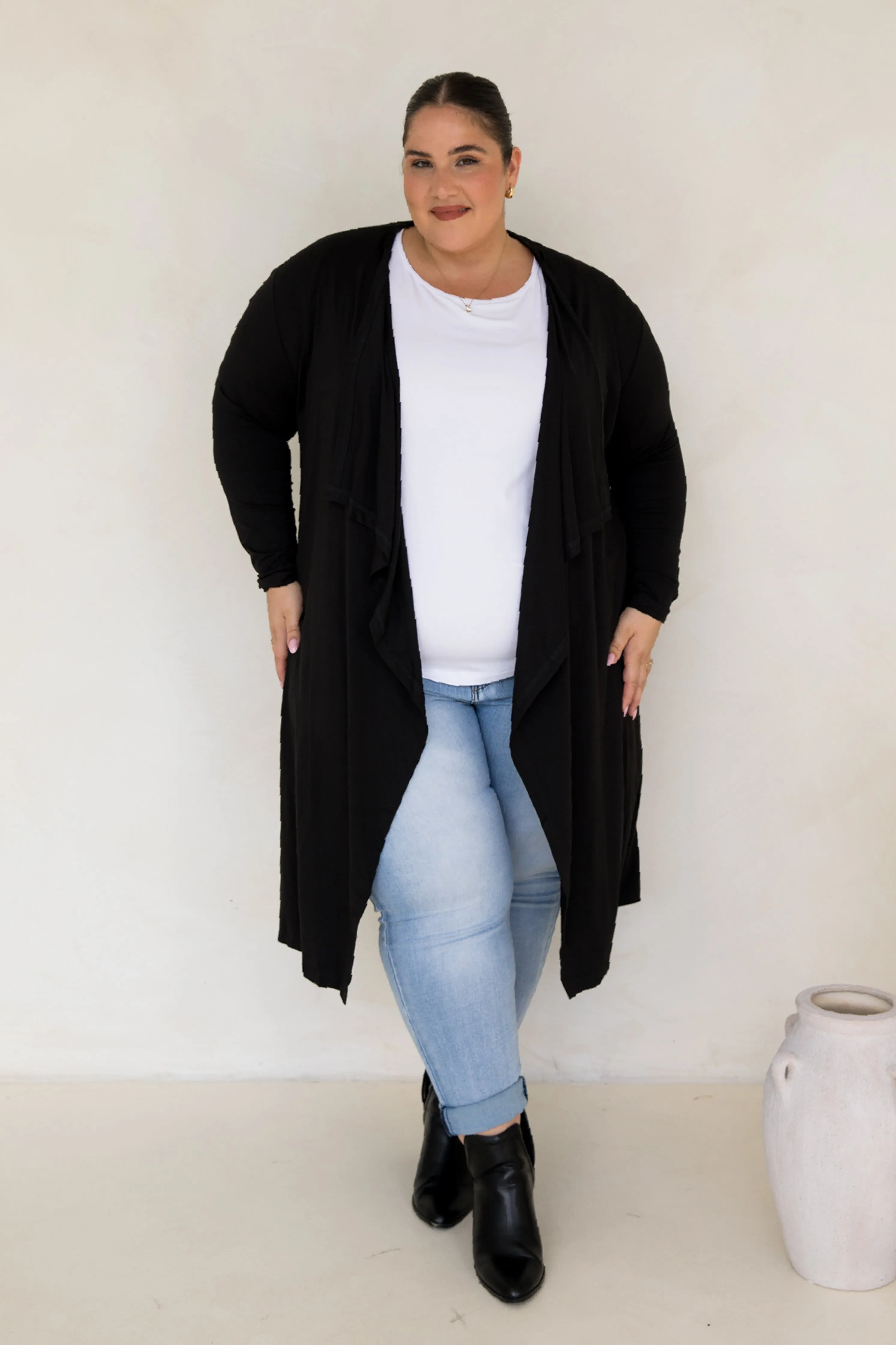 Flyaway Bamboo Cardigan | Black