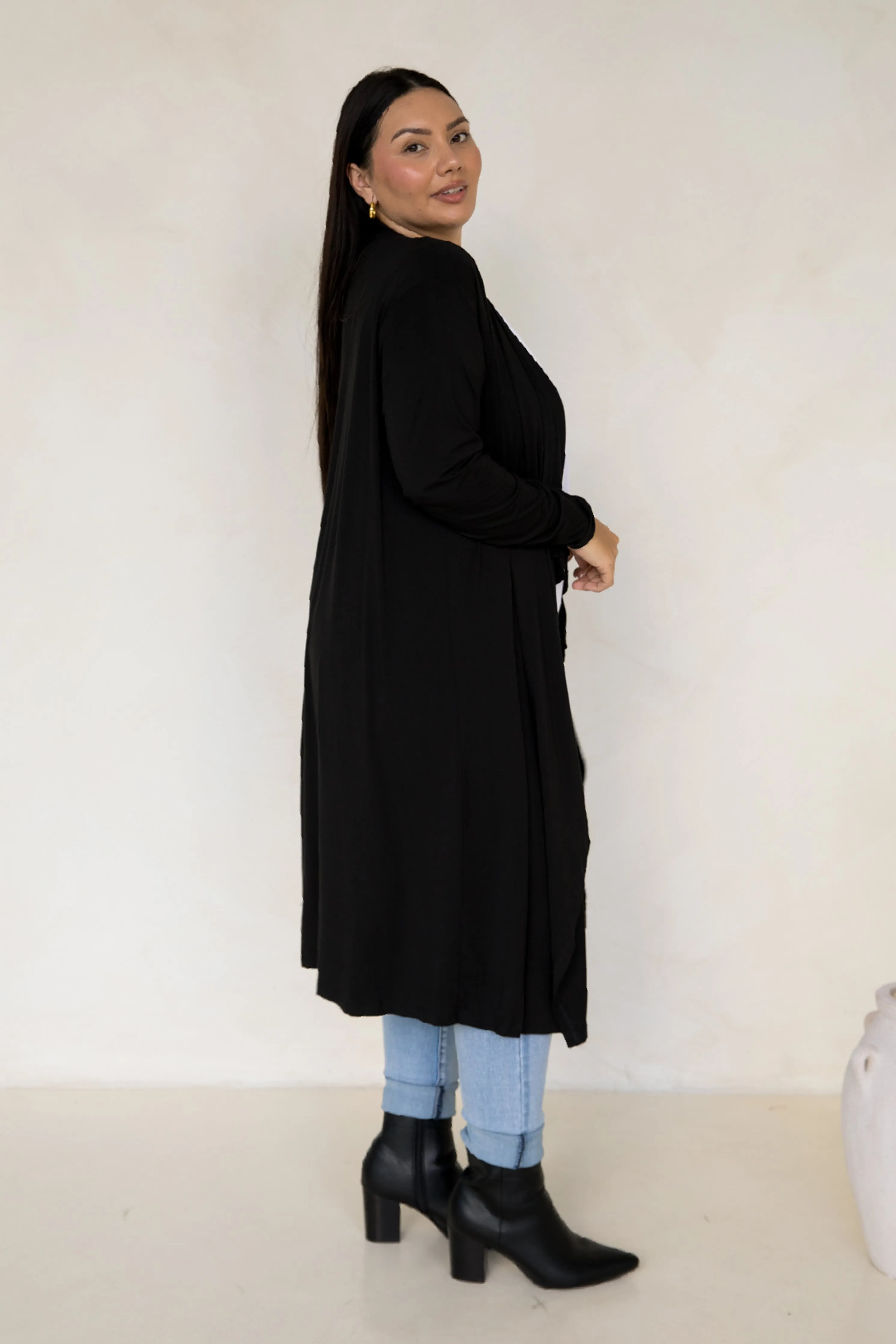 Flyaway Bamboo Cardigan | Black