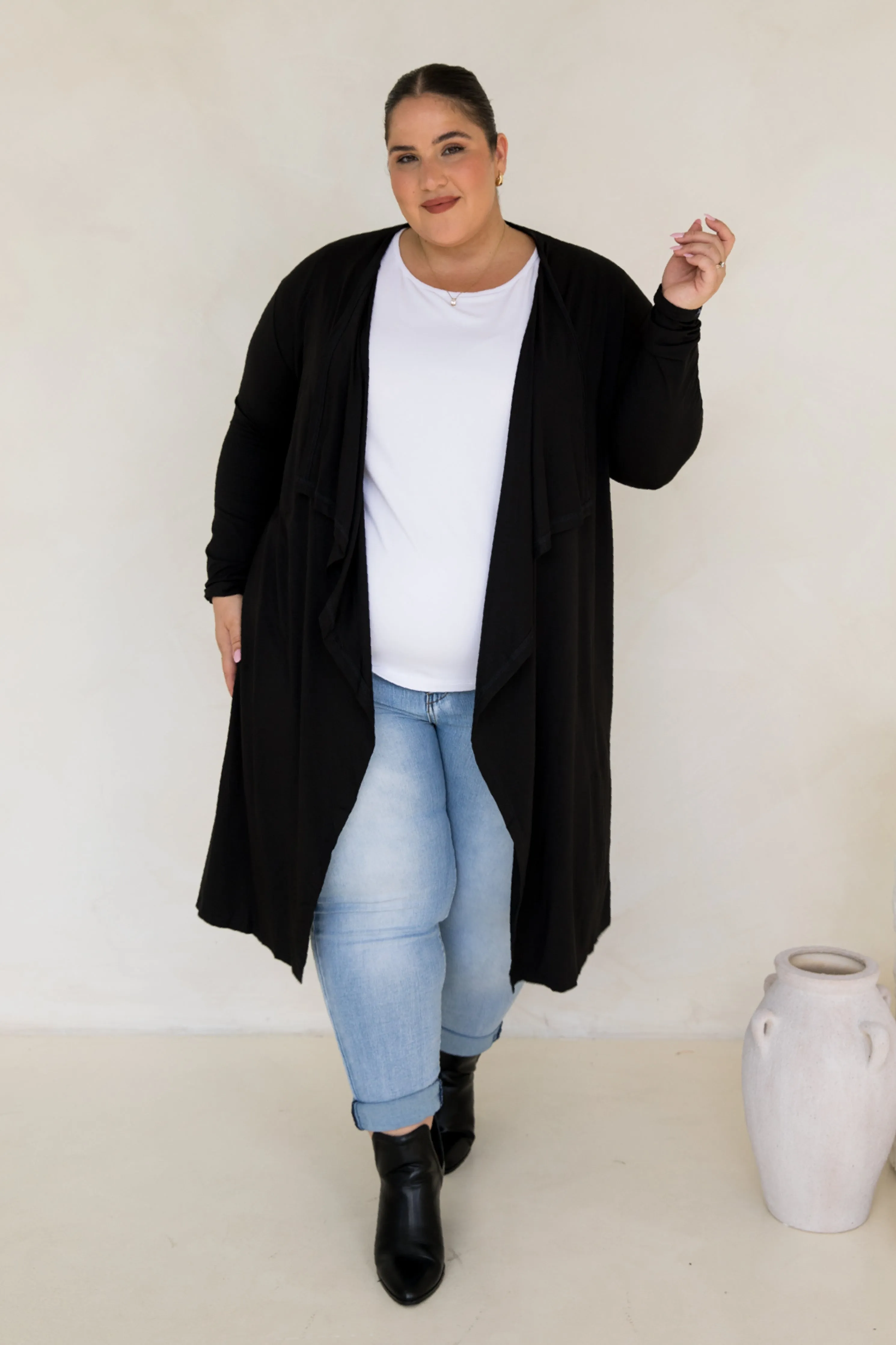 Flyaway Bamboo Cardigan | Black