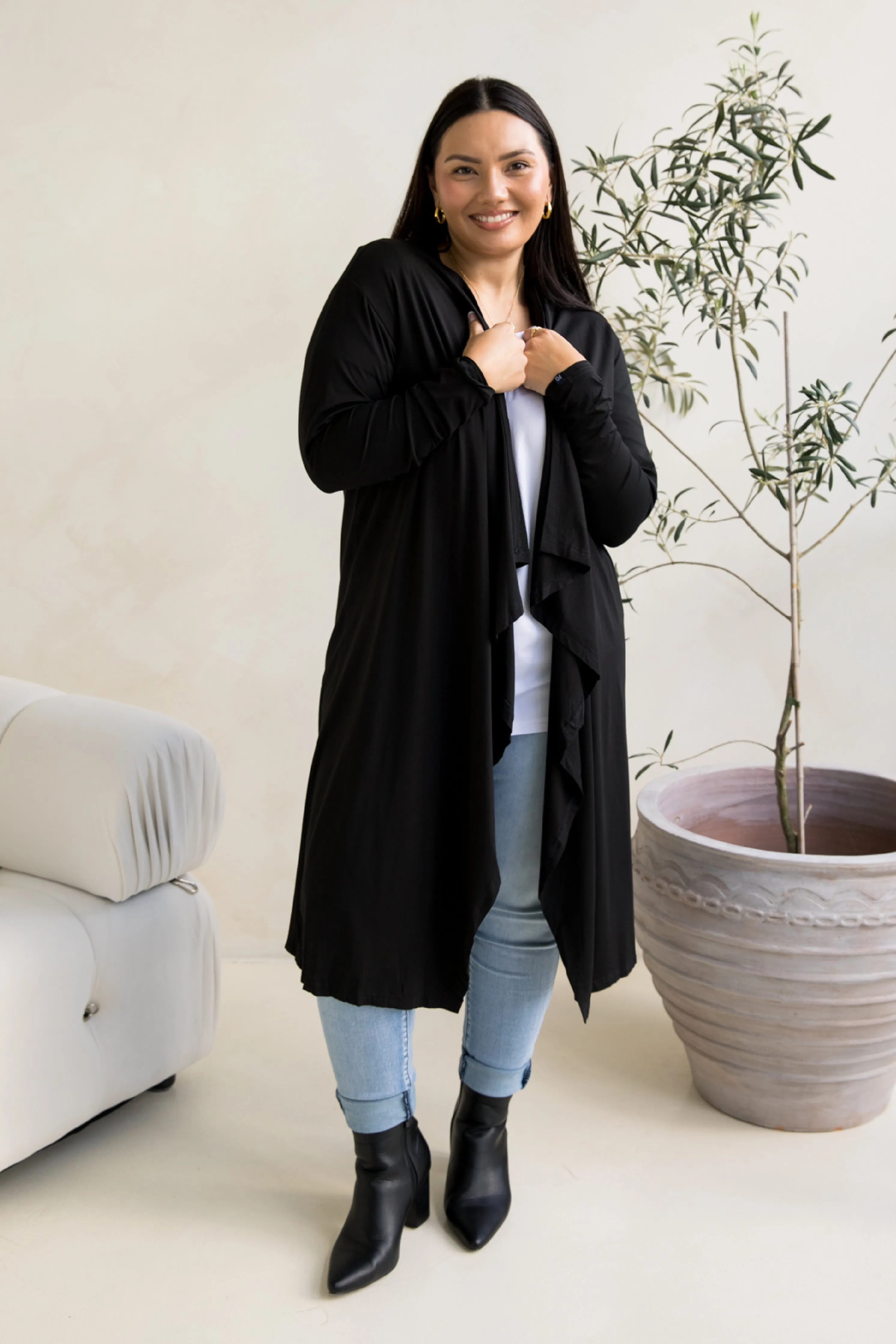 Flyaway Bamboo Cardigan | Black