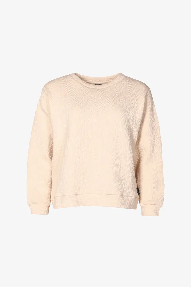 Frankie Sweatshirt Wild Jacquard Light Beige