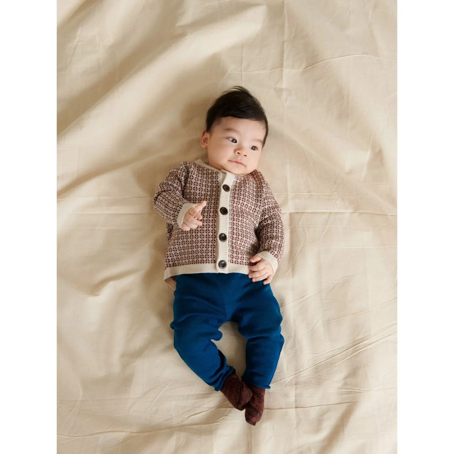 FUB Ecru/Clay/Misty Green Baby Nordic Cardigan