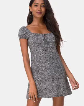 Gaval Dress in Ditsy Leopard Grey