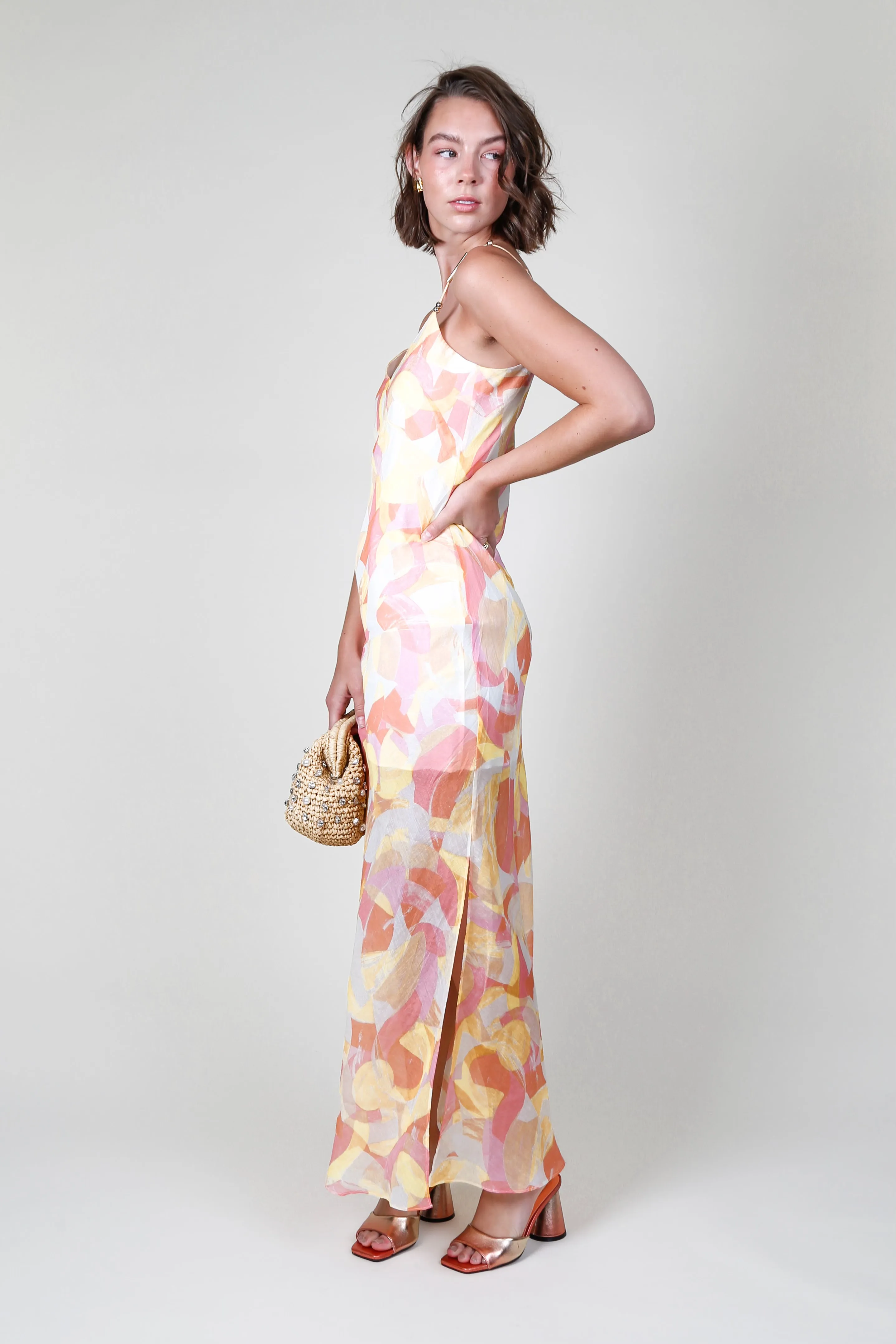 GENERATION LOVE | Marcella Abstract Maxi Dress - Prism Yellow