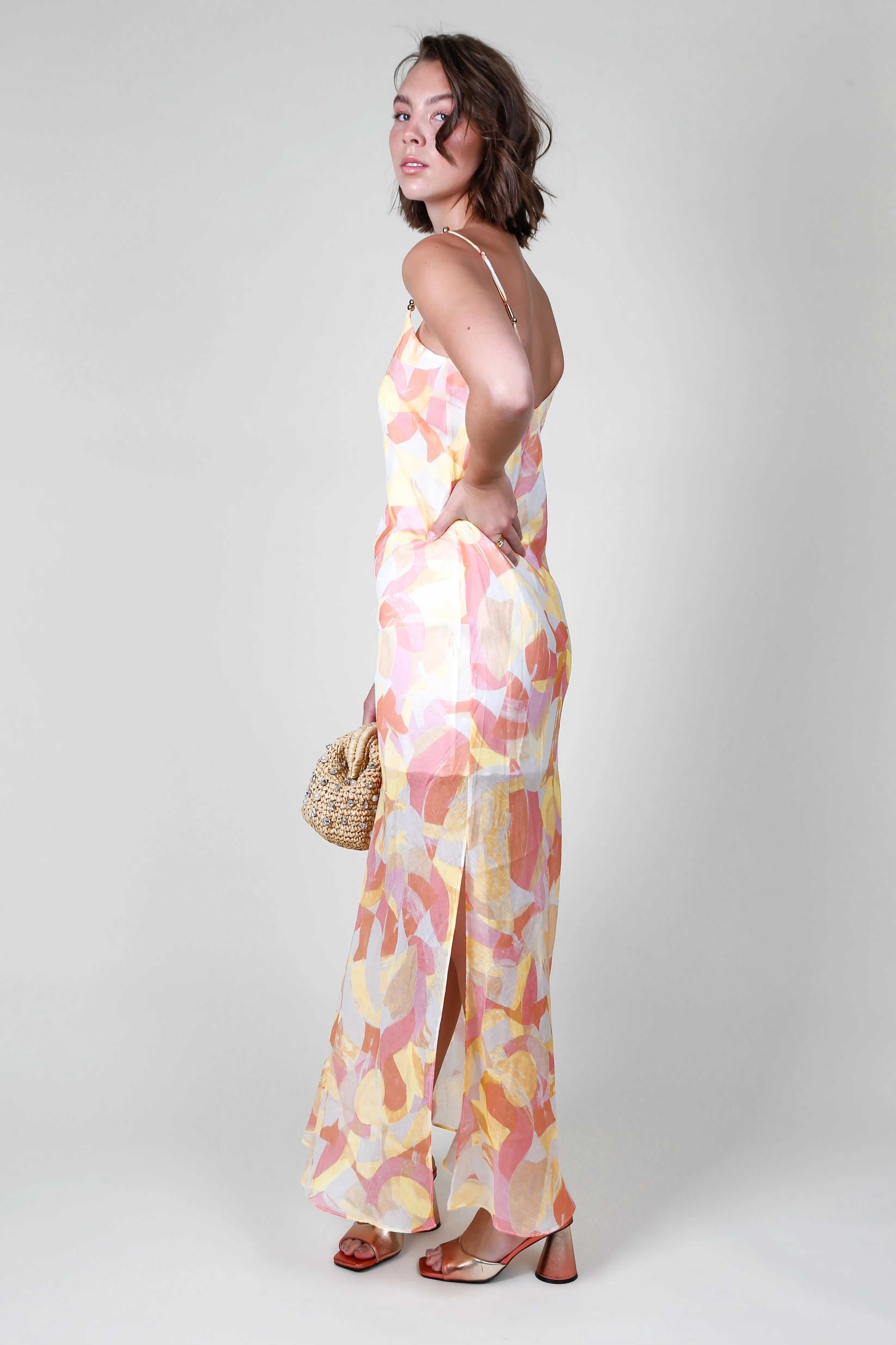 GENERATION LOVE | Marcella Abstract Maxi Dress - Prism Yellow