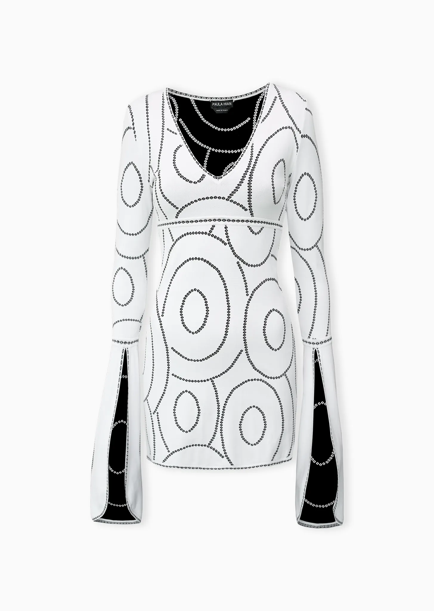 Geneva - Tunic Dress with Fan Sleeve and Circular Design