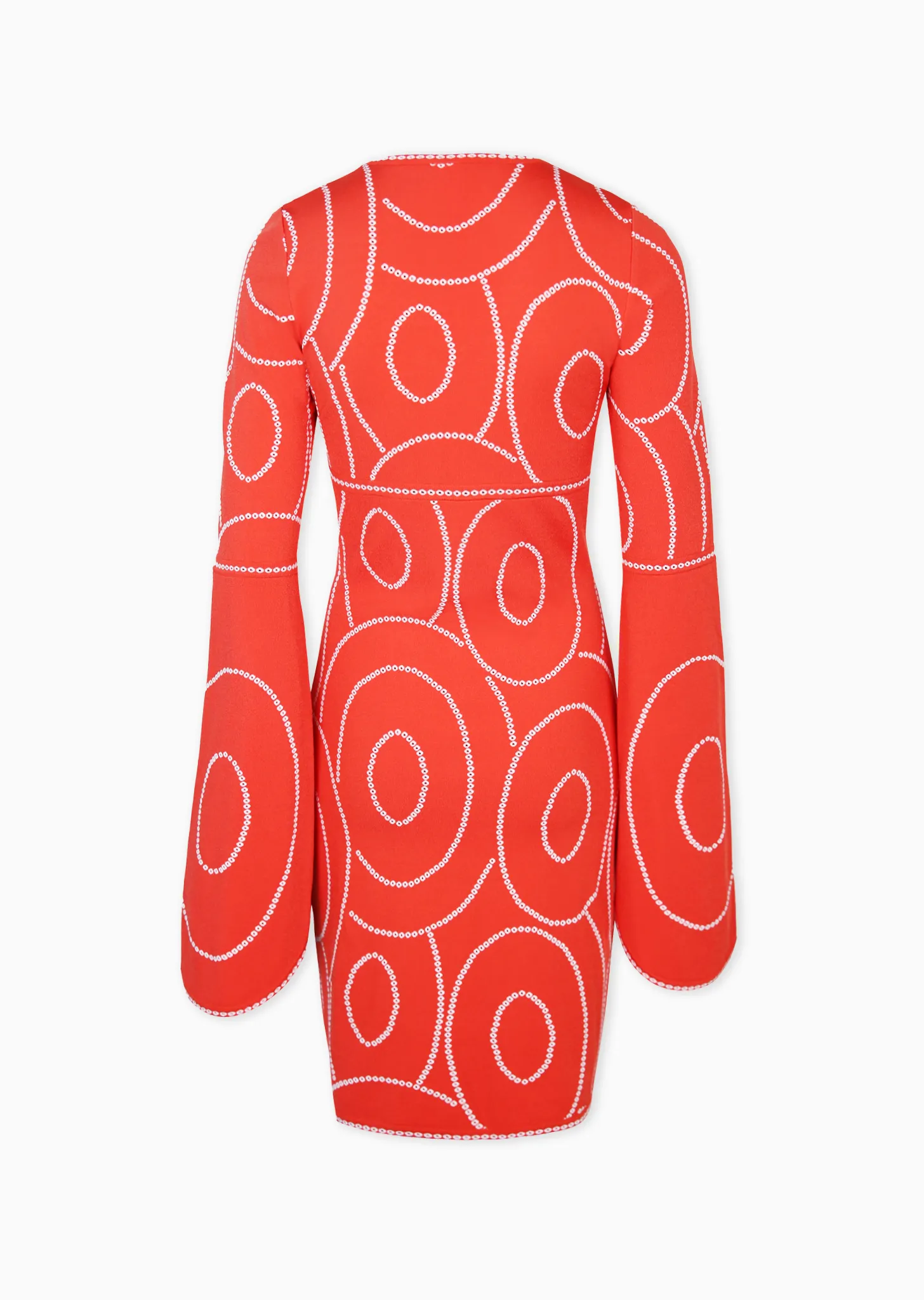 Geneva - Tunic Dress with Fan Sleeve and Circular Design