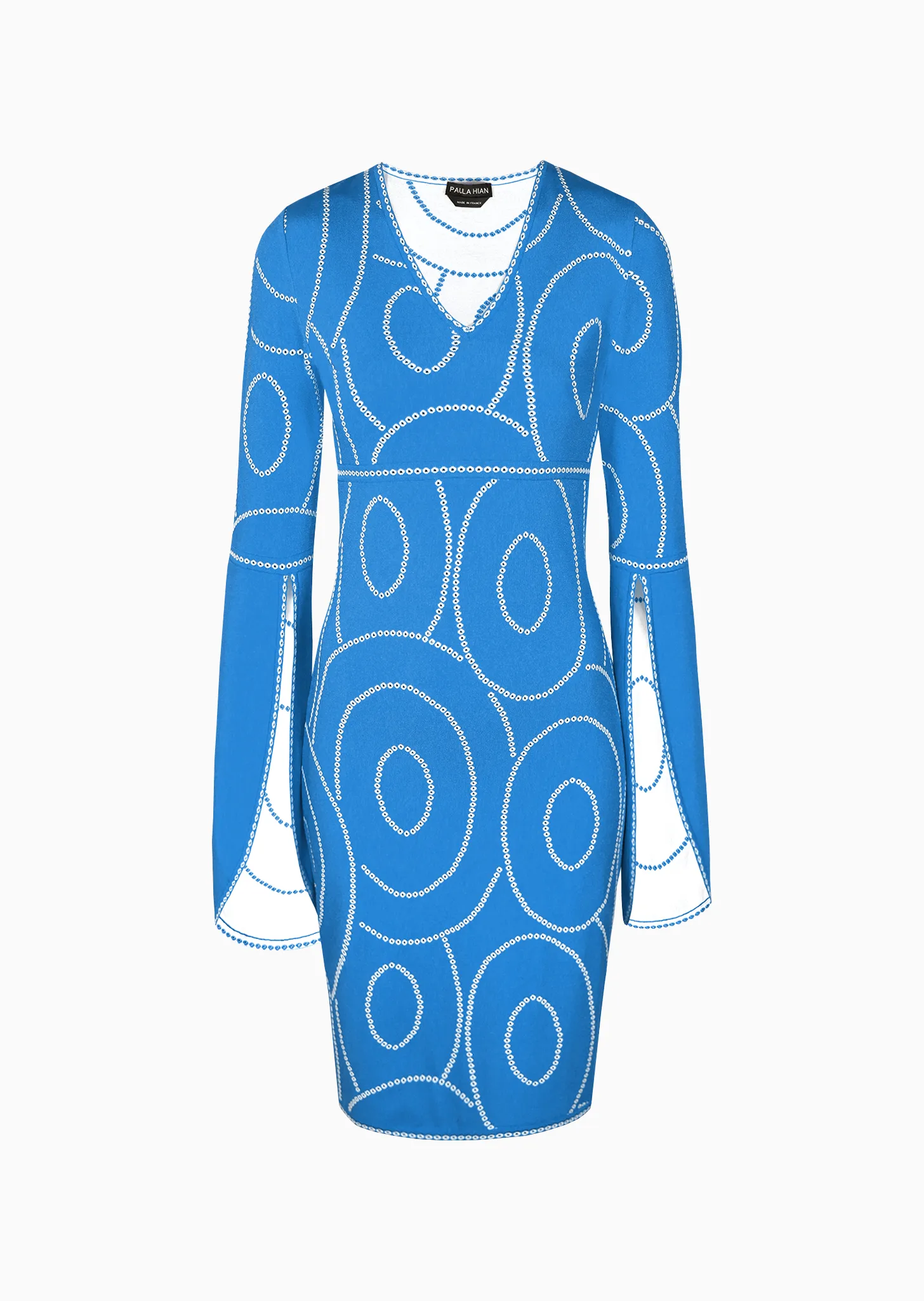 Geneva - Tunic Dress with Fan Sleeve and Circular Design