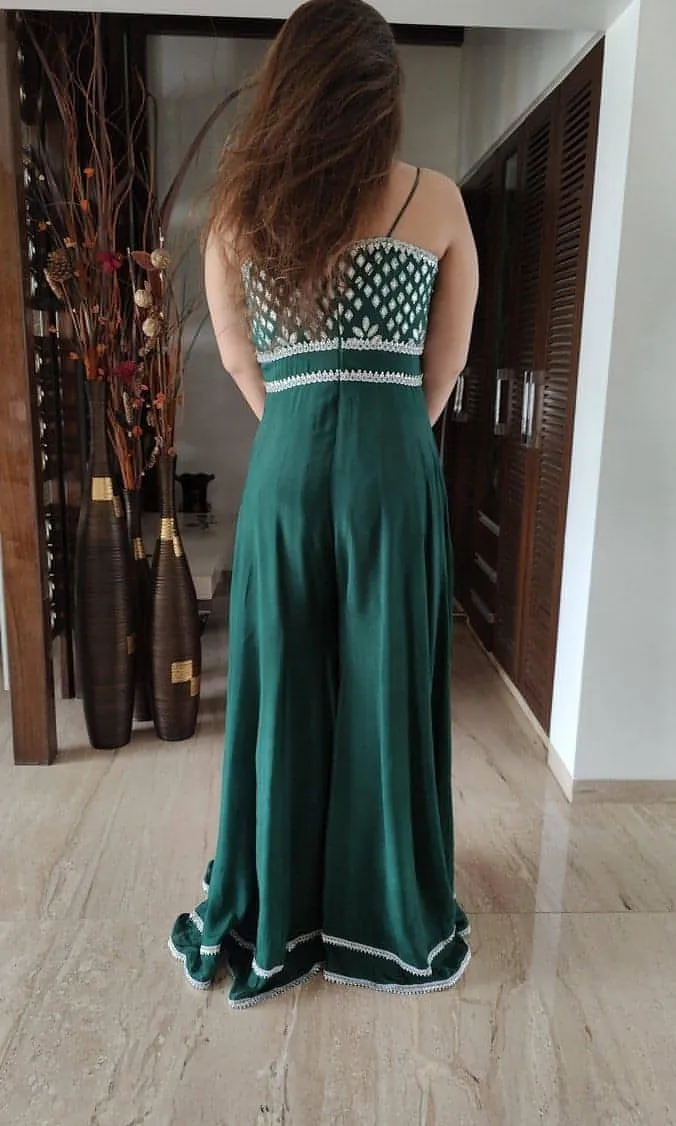 Green Chiffon Jumpsuit