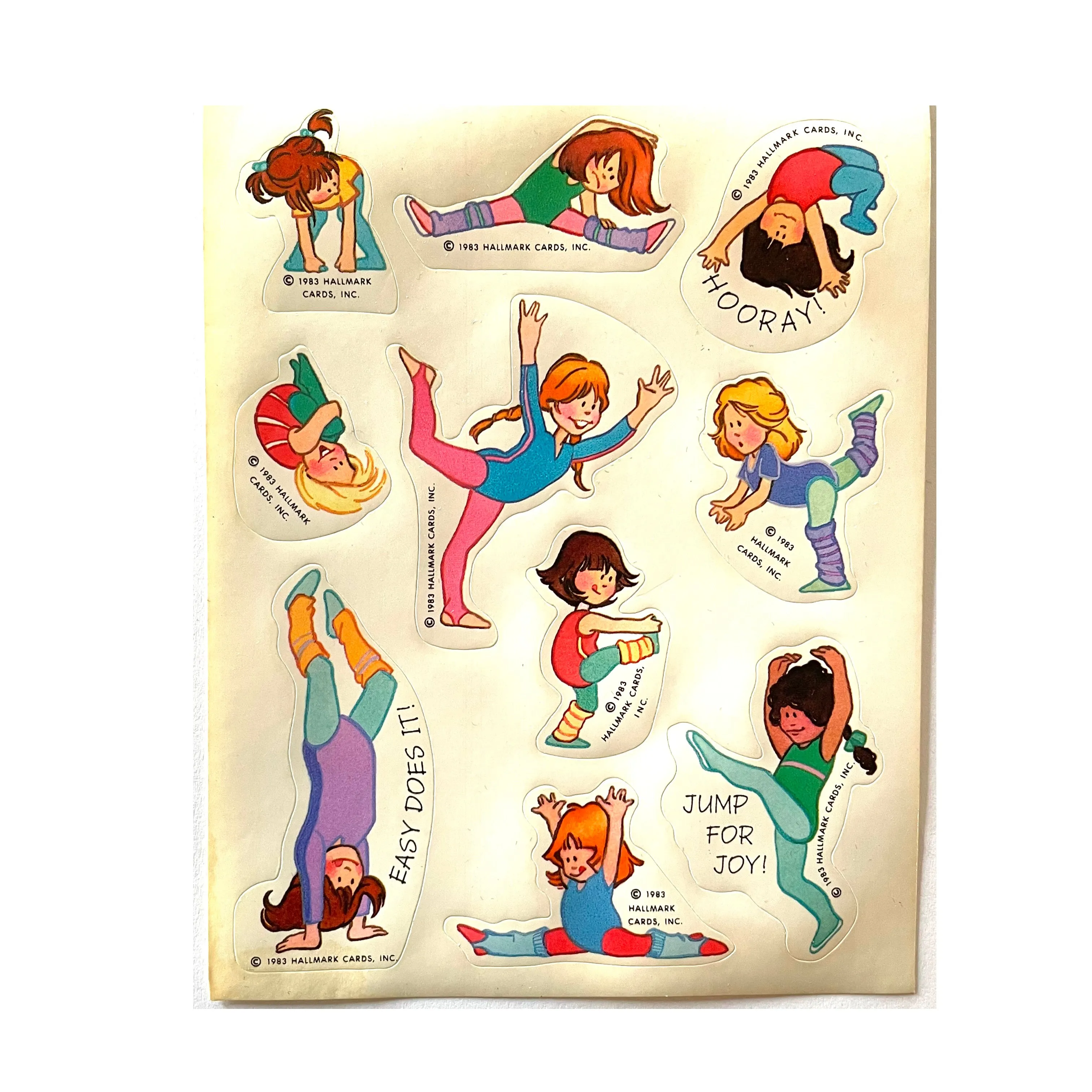 HALLMARK: Girls Stretching Stickers