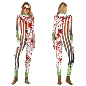 Halloween Masquerade Elastic Clown Cosplay Costume Polyester Bodysuit