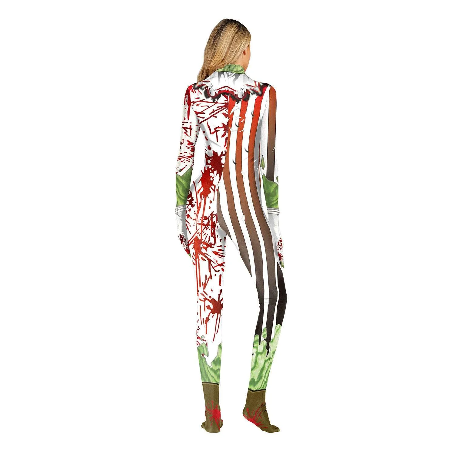 Halloween Masquerade Elastic Clown Cosplay Costume Polyester Bodysuit