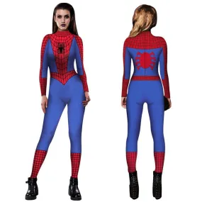 Halloween Peter B Parker Spider woman Digital Printed Bodycon Jumpsuit Costume