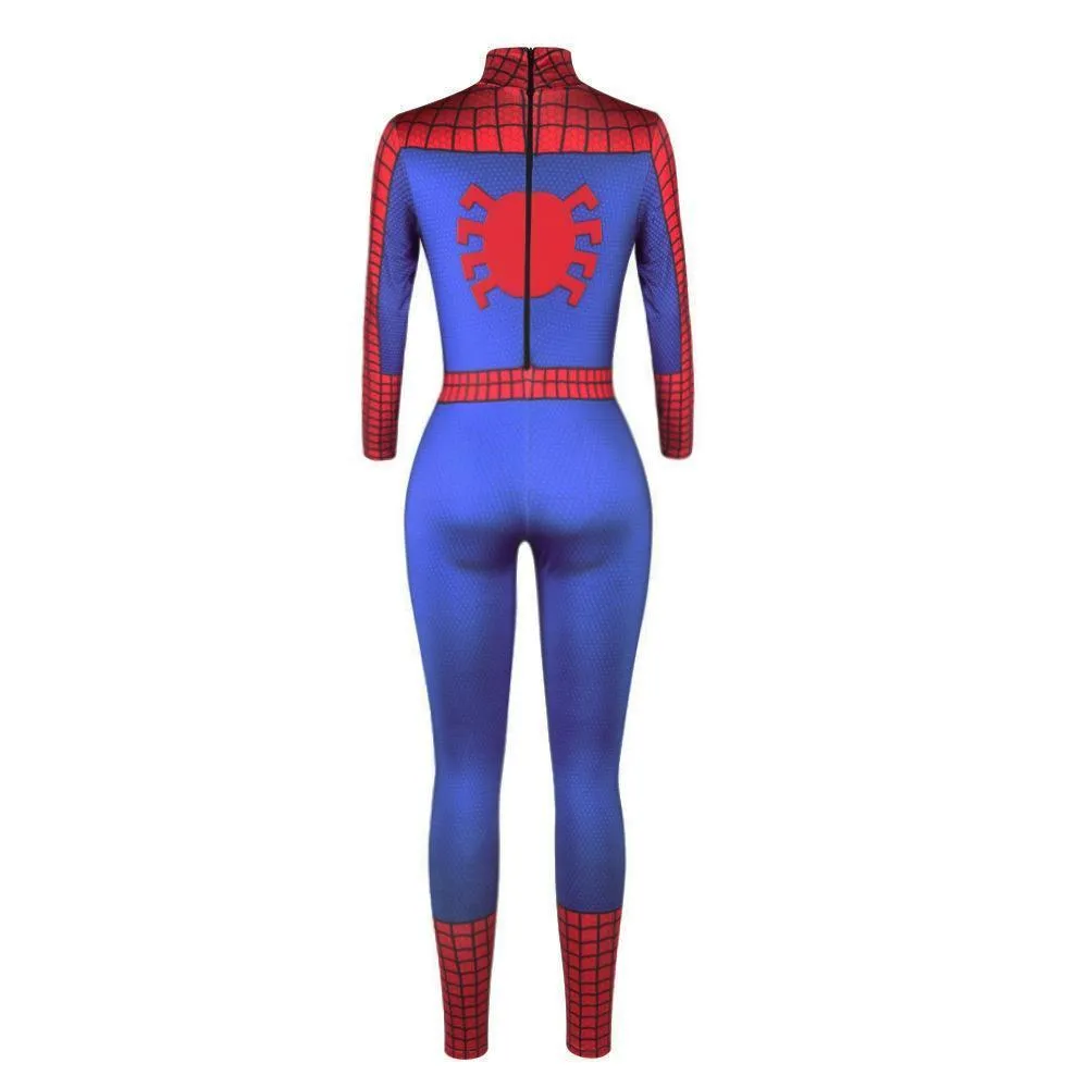 Halloween Peter B Parker Spider woman Digital Printed Bodycon Jumpsuit Costume