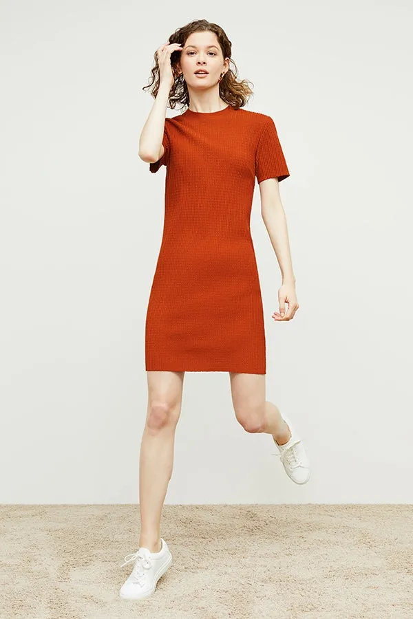 Hayden Dress - Geo Micro Knit :: Canyon